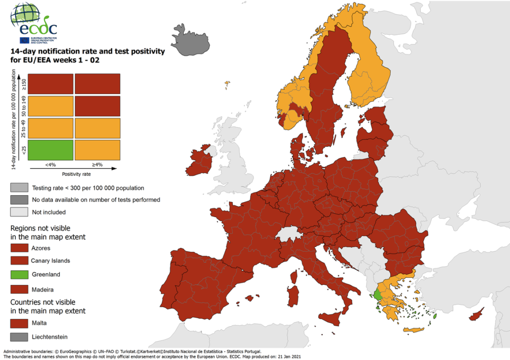 a map of europe with different colored areas