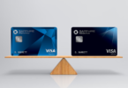 a pair of credit cards on a balance