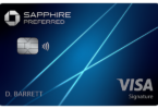 a blue credit card with a blue background