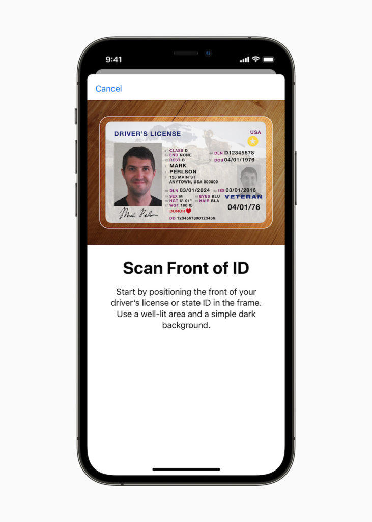 a cell phone with a driver's license