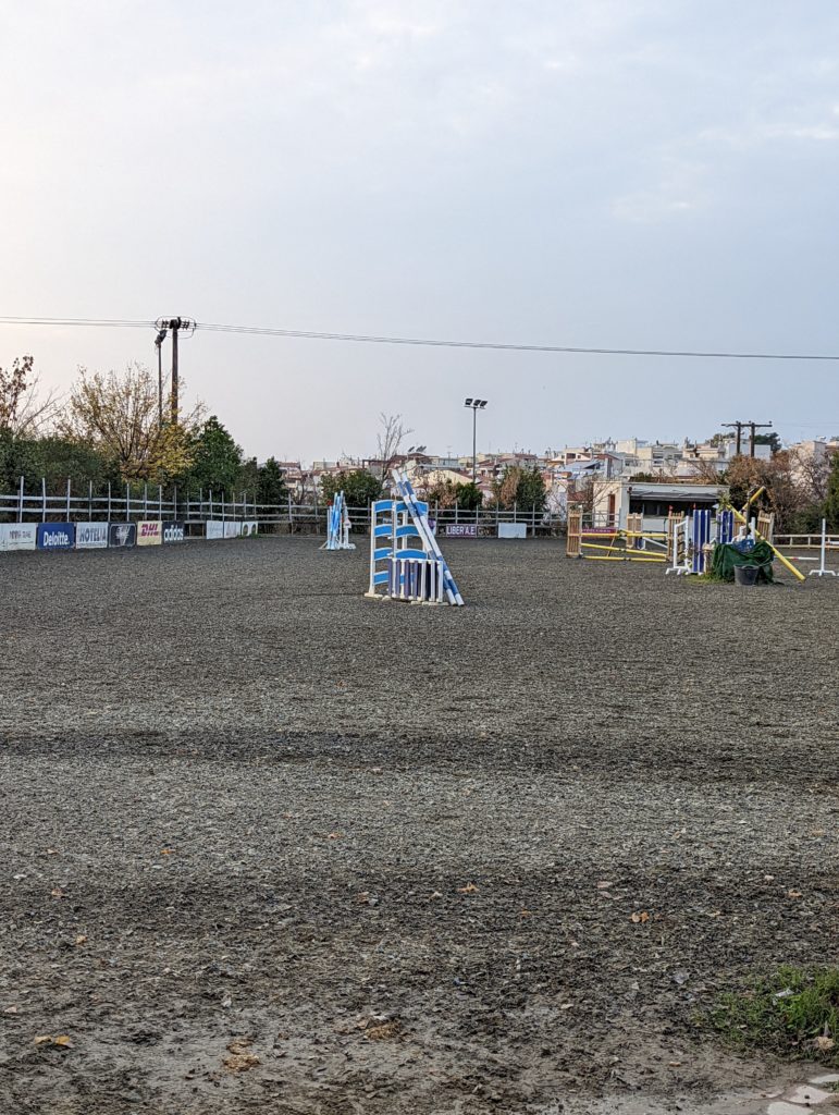 an empty horse arena