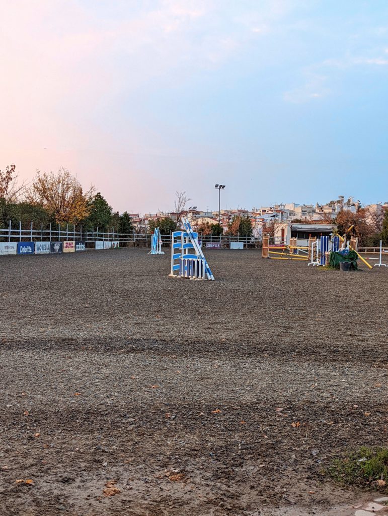 an empty horse arena