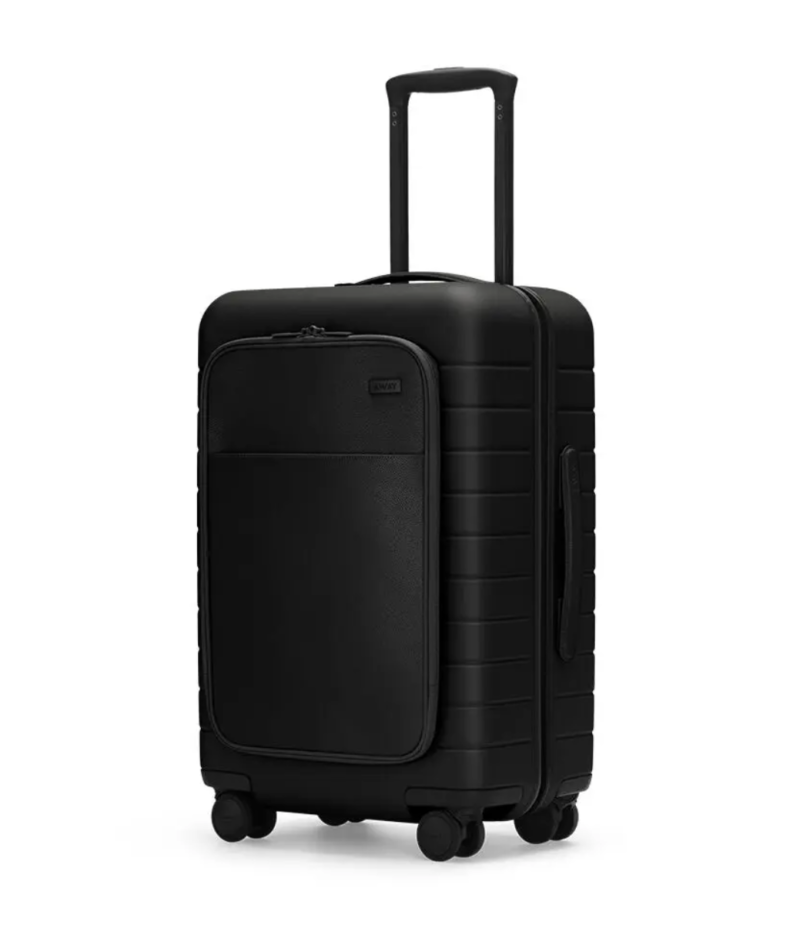 a black suitcase with wheels