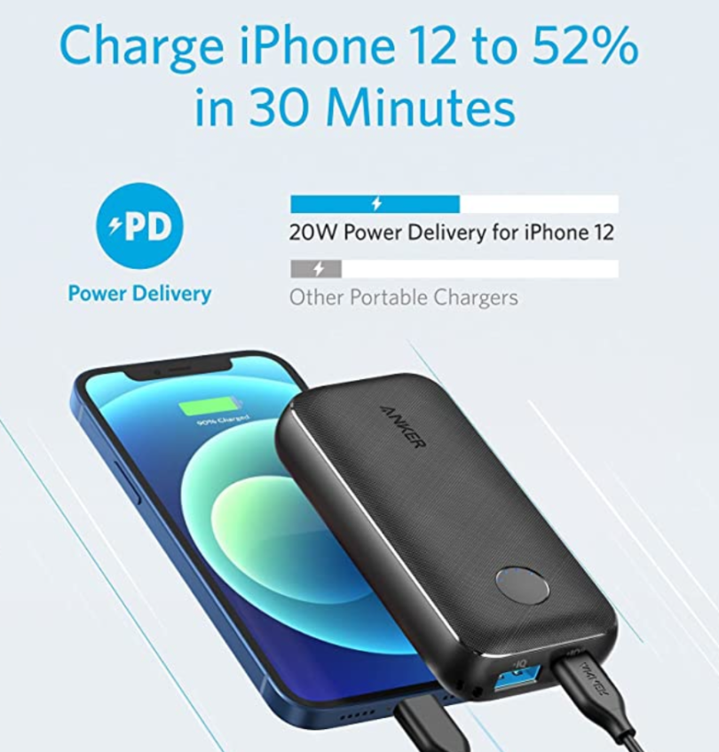 Anker Portable Charger, Power Bank, 10,000 mAh Battery Pack with PowerIQ  Charging Technology and USB-C (Input Only) for iPhone 15/15 Plus/15 Pro/15