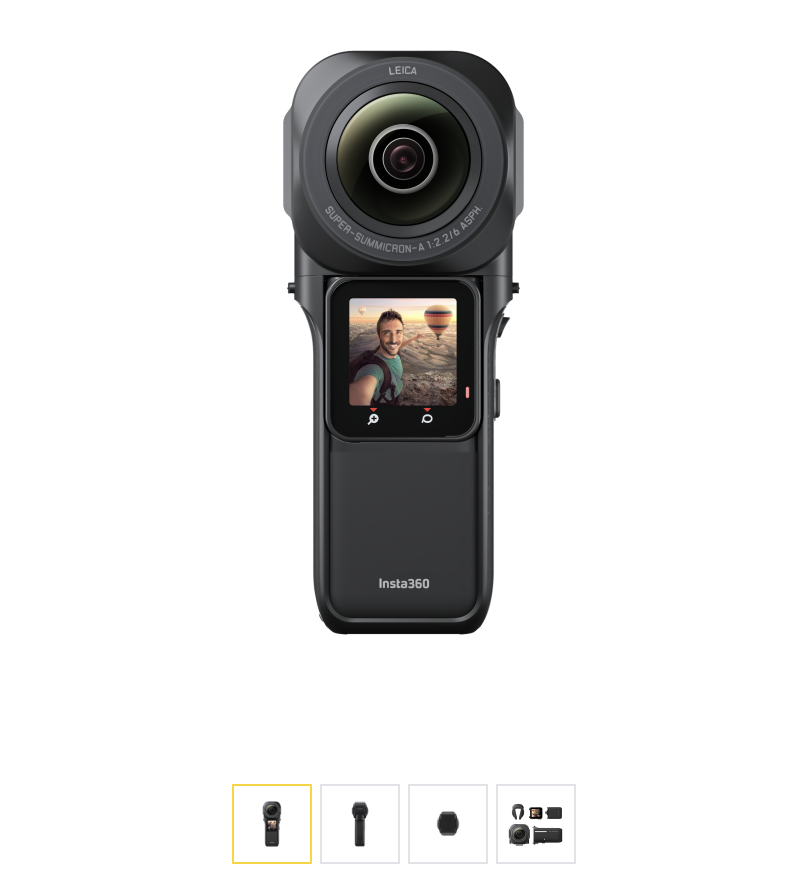 a camera with a screen and a picture of a man