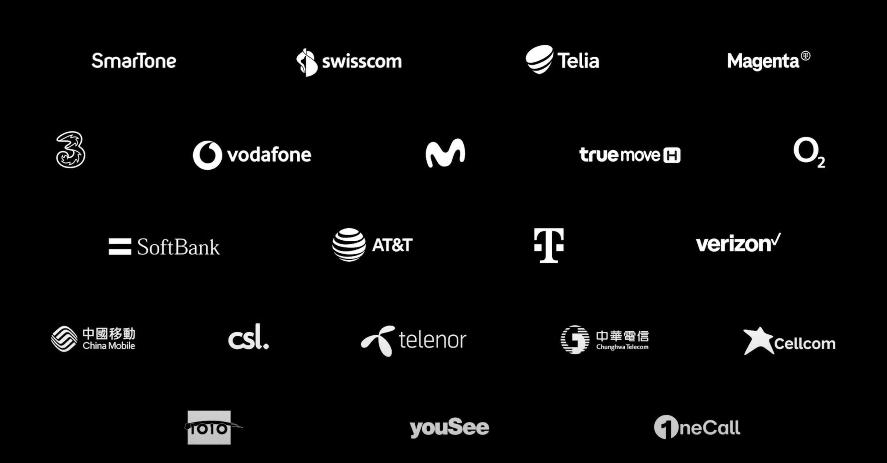 a group of logos on a black background