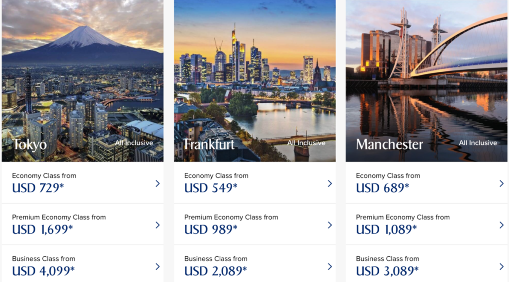 a screenshot of a travel website