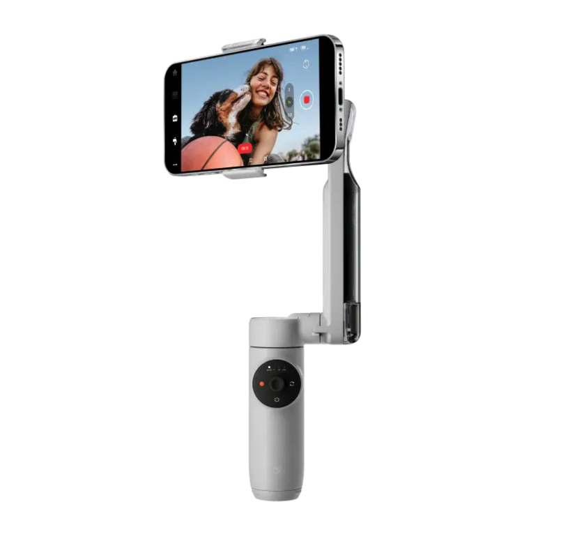 a cell phone on a gimbal