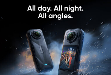 a two cameras on a wet surface