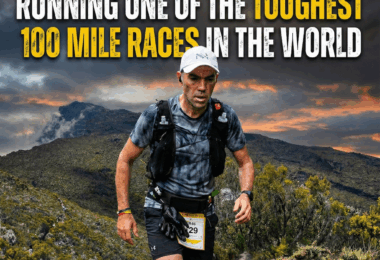 a man running on a trail