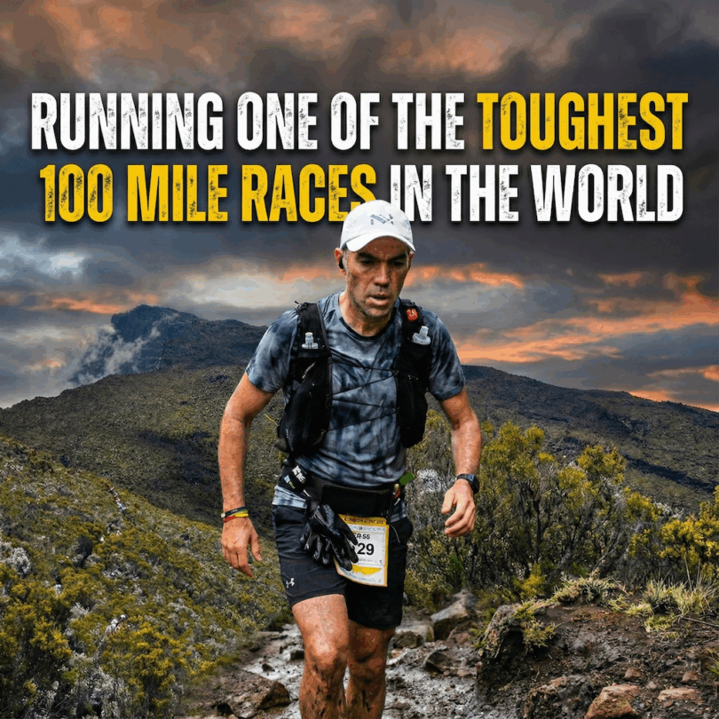 a man running on a trail