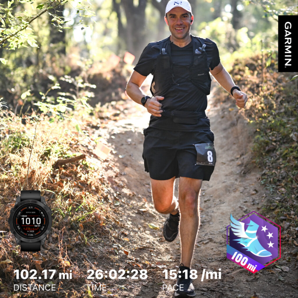 a man running on a trail