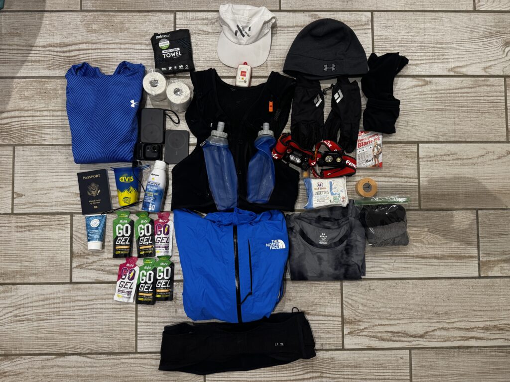 a group of items on a wood surface